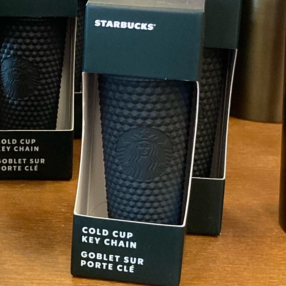 Starbucks Matte Soft Touch Hunter Green Bling Cold Cup Ornament Key Chain